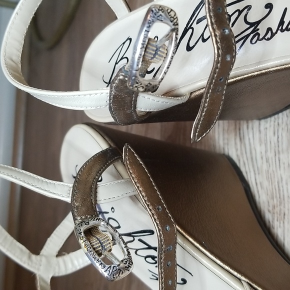 Brighton Flame Leather Open Toe Wedge Heel Sandals - Picture 13 of 16